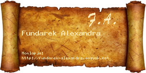 Fundarek Alexandra névjegykártya
